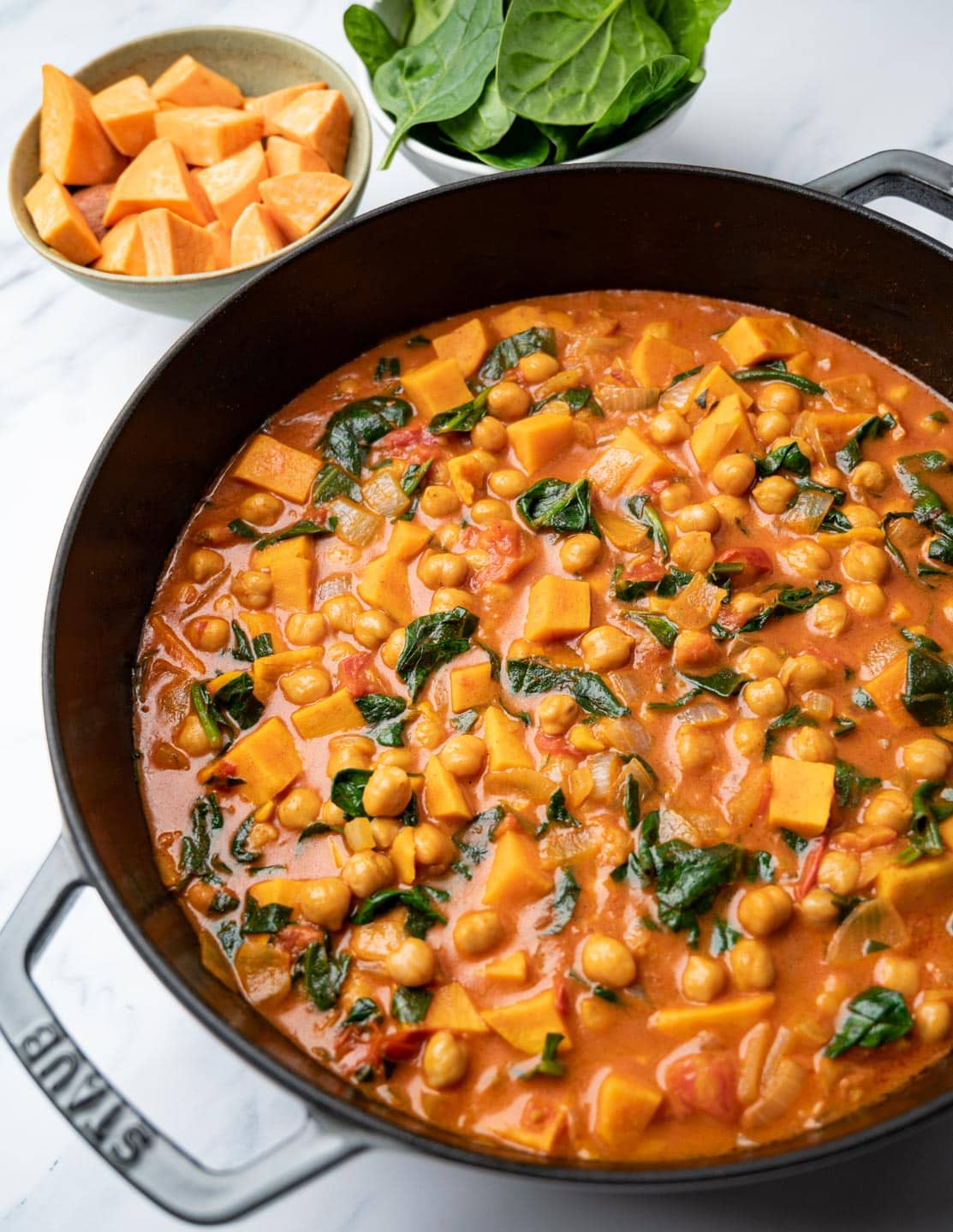 vegan sweet potato chickpea stew