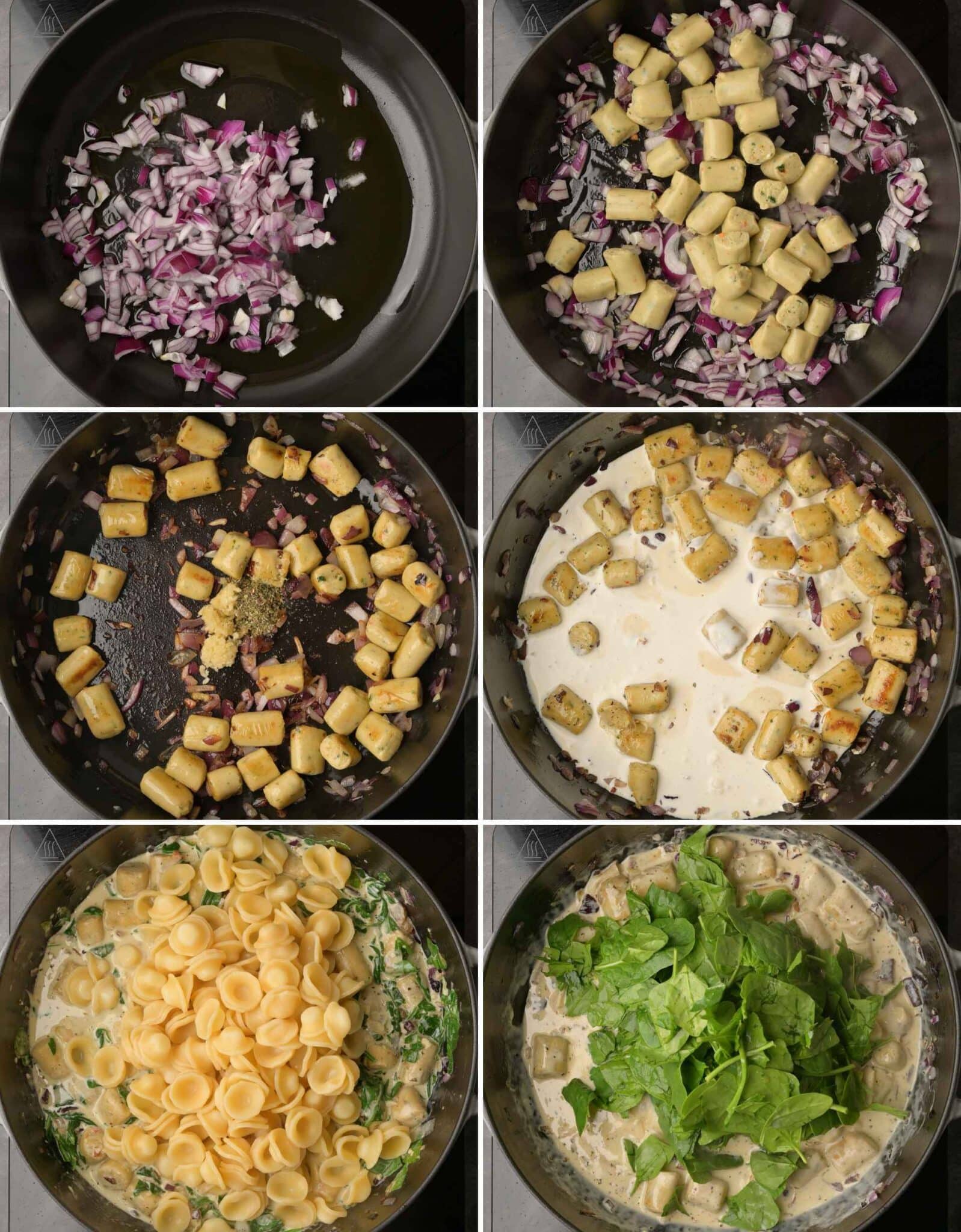 image of pasta cooking steps