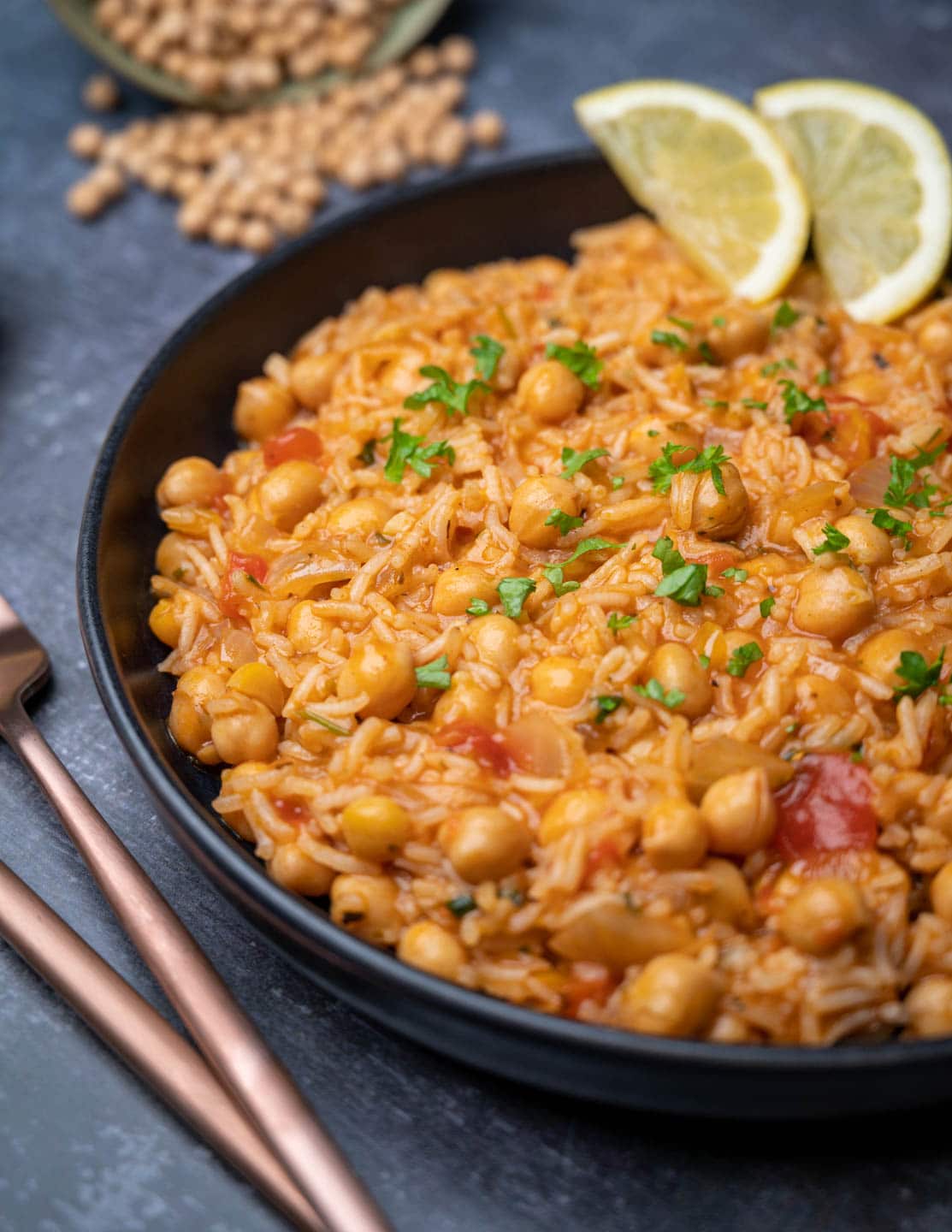 a plate of Spanish rice