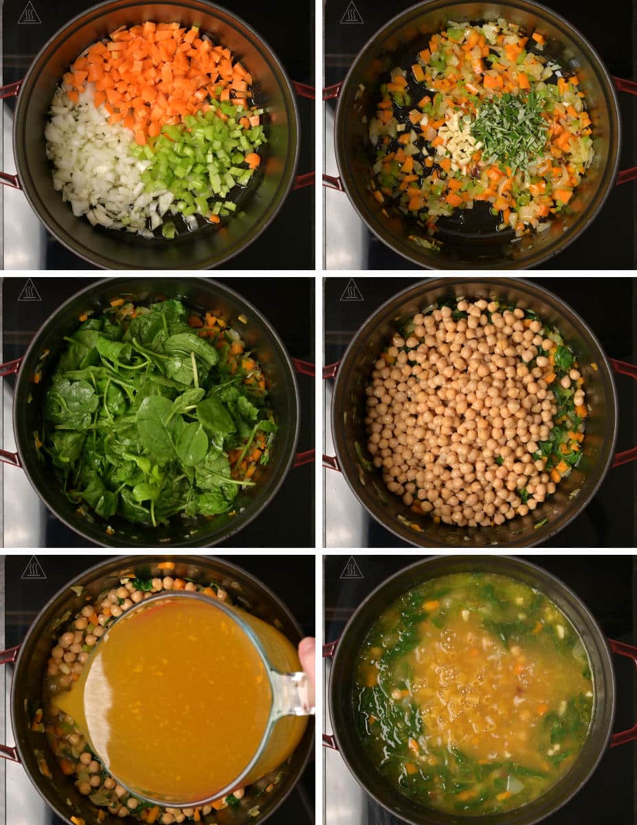 image of a soup cooking steps