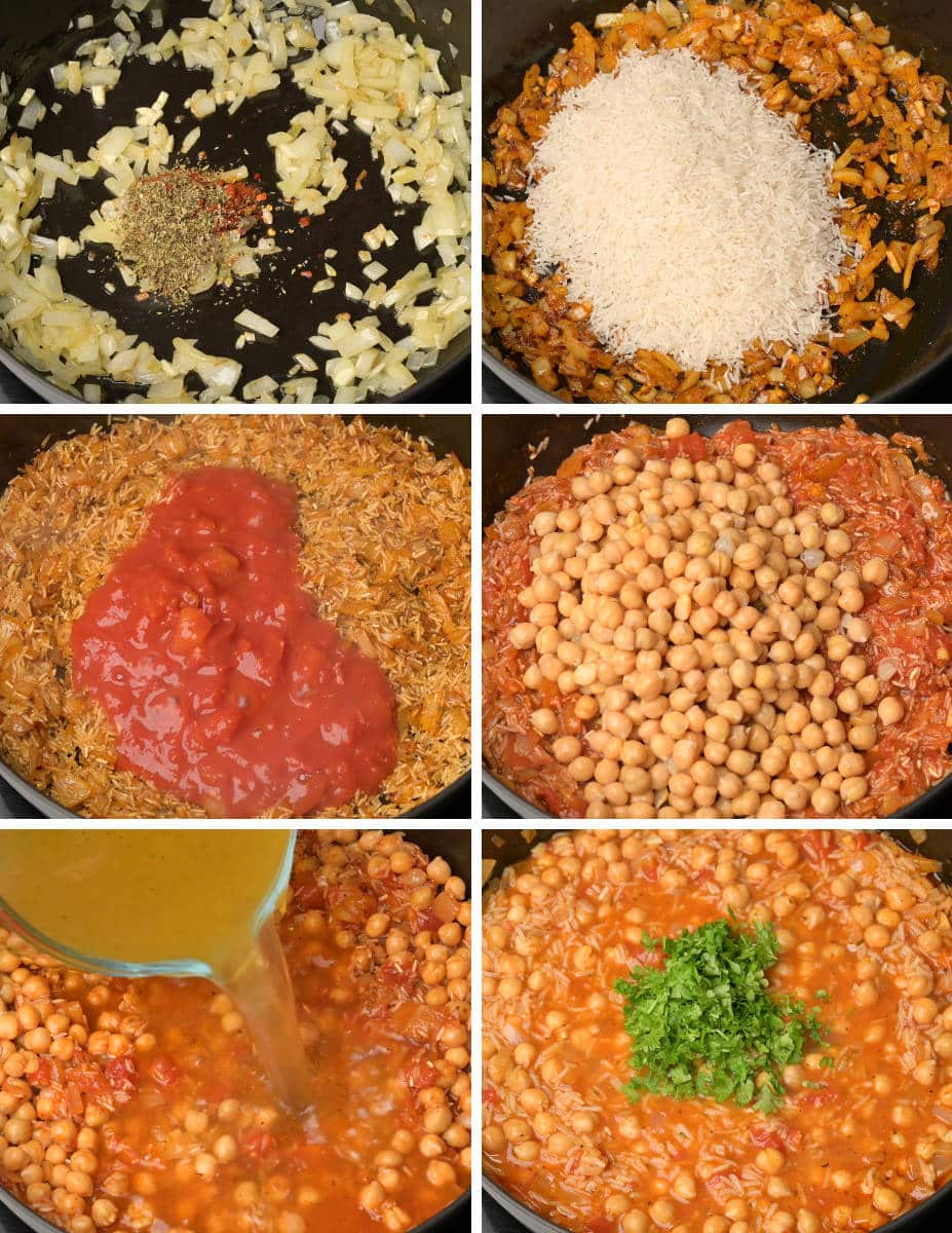 Mediterranean dish cooking steps