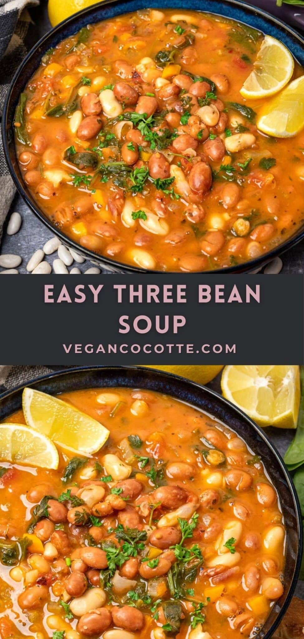 Easy Three Bean Soup Vegan Cocotte