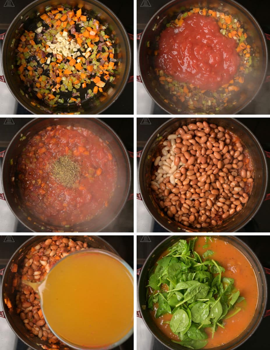 three bean soup coking steps