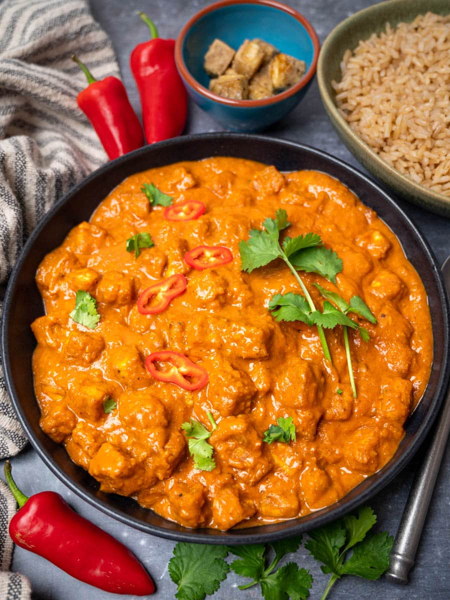 A bowl of tofu madras