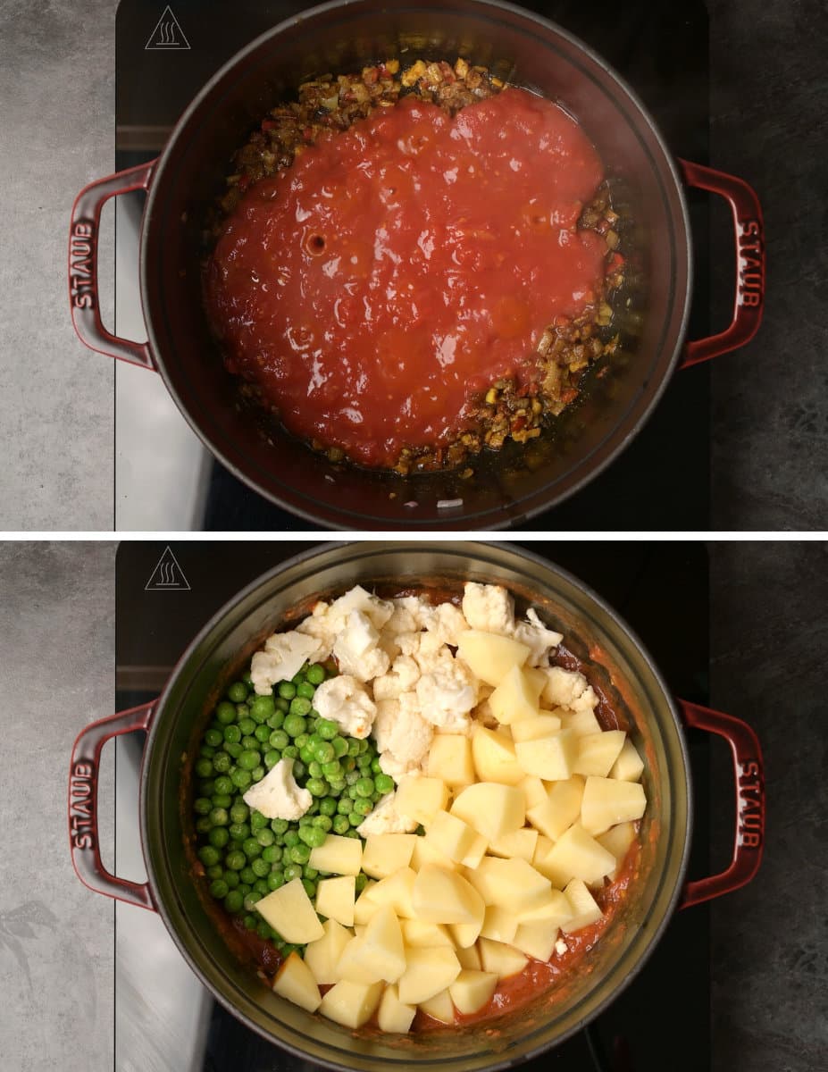 aloo gobi matar making instructions