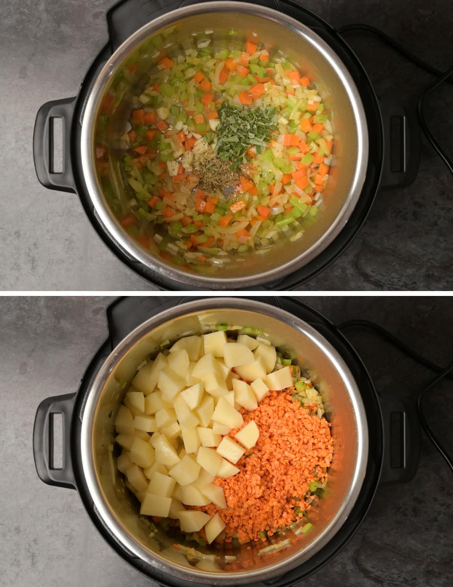instant pot red lentil soup making instructions