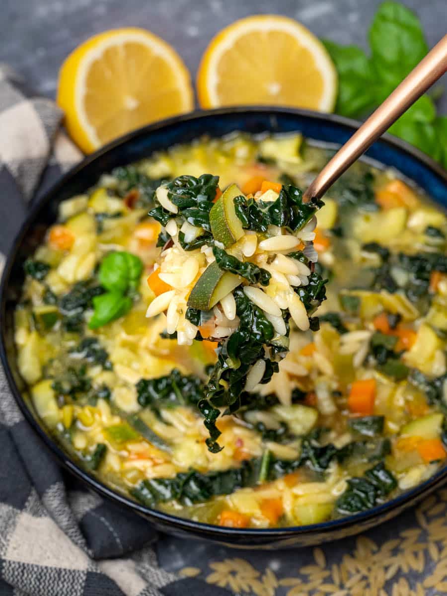italian dish with kale and courgettes