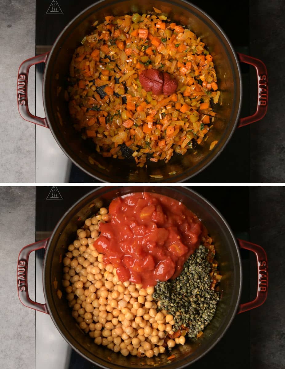 lentil chickpea stew making instructions