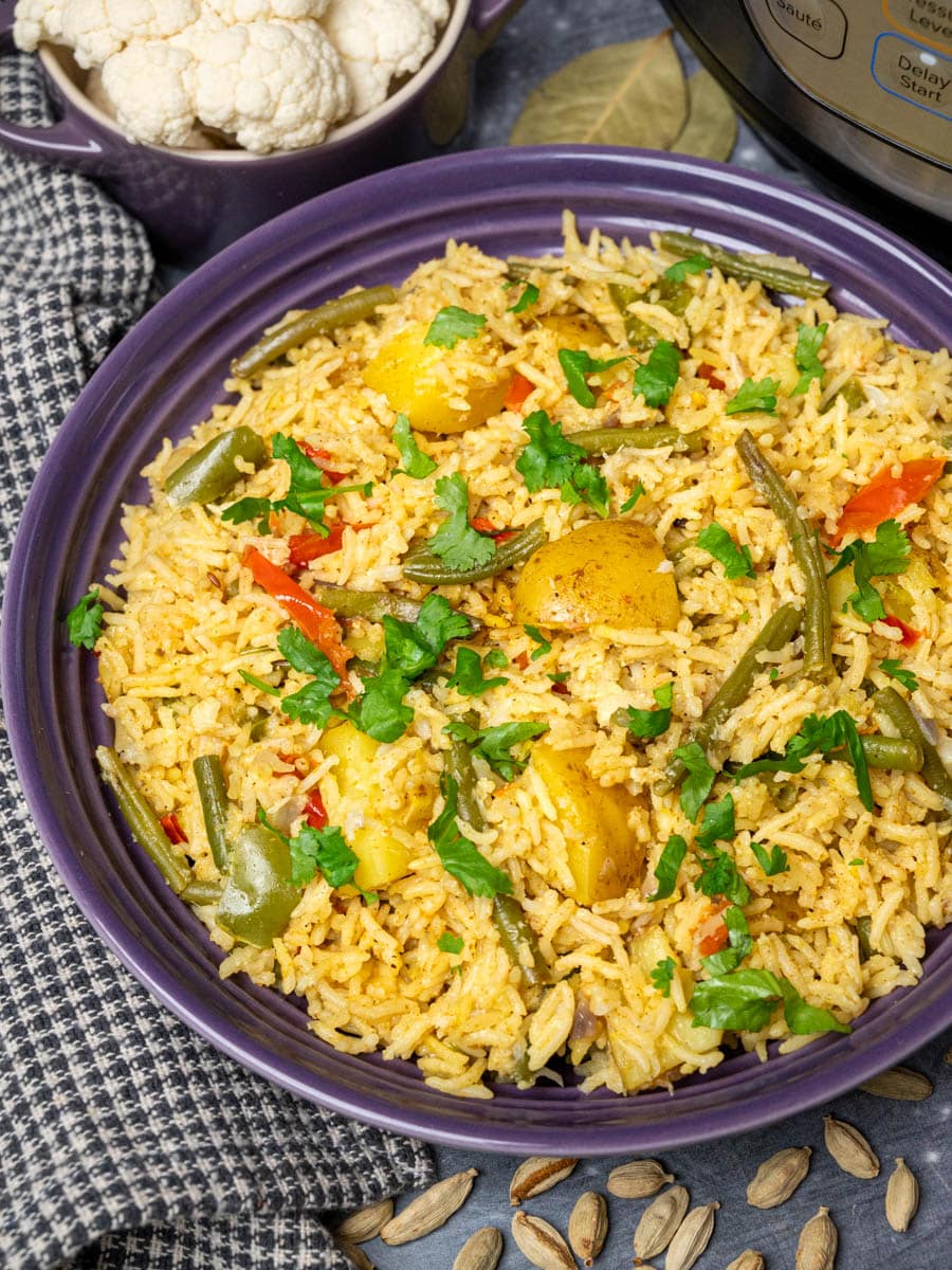 Indian dish with rice and potatoes
