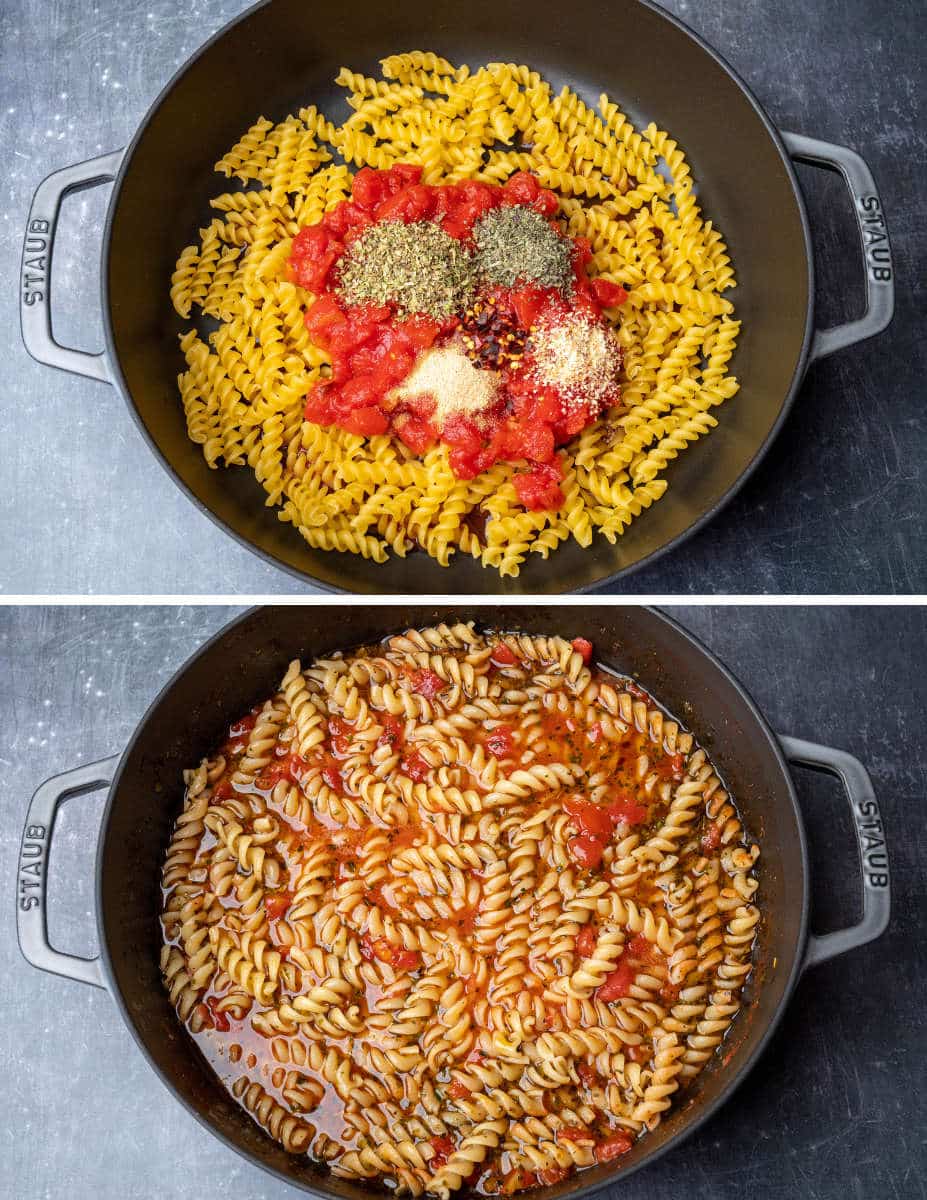 tomato basil pasta cooking steps