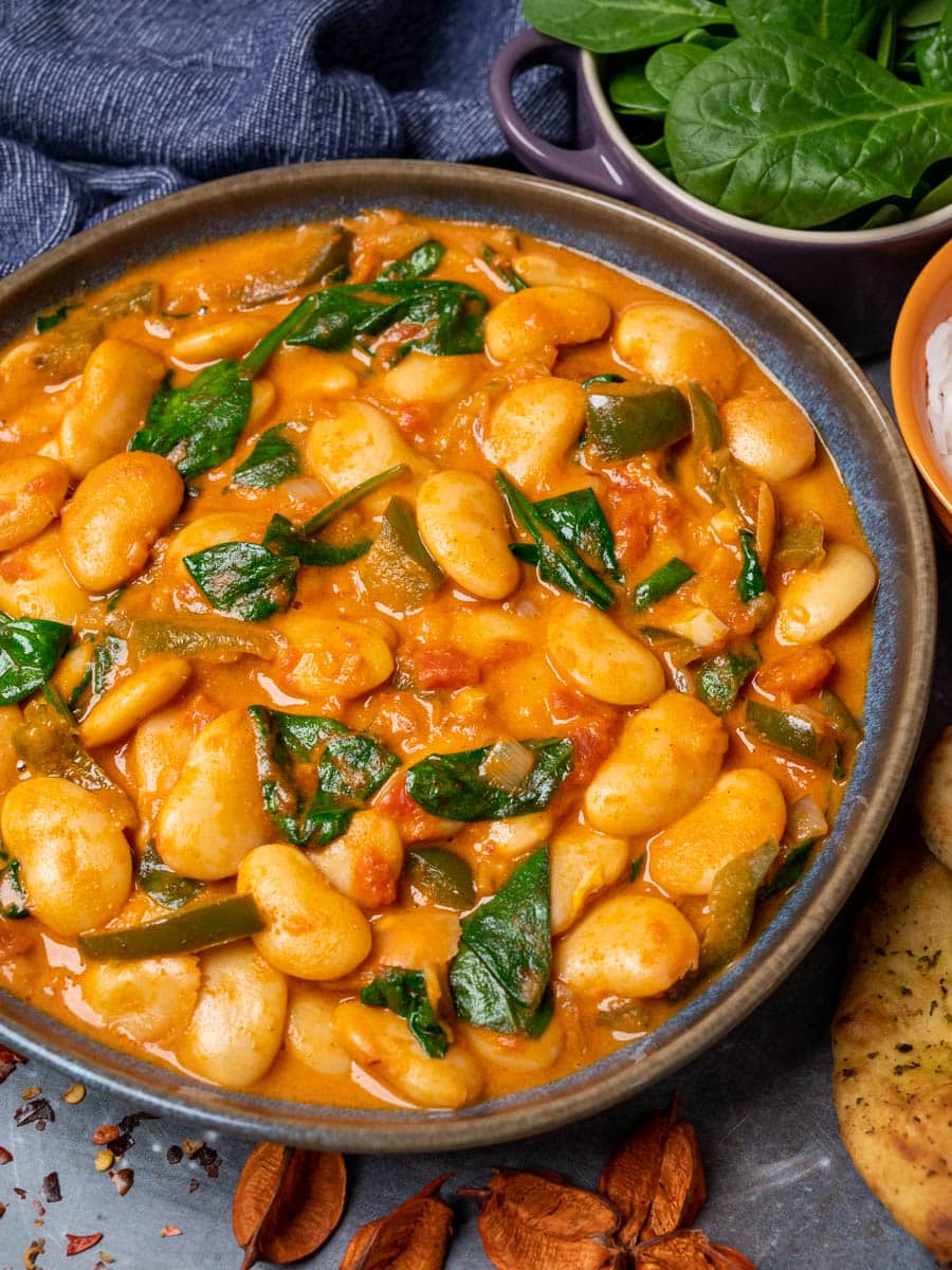 a plate of butter bean curry