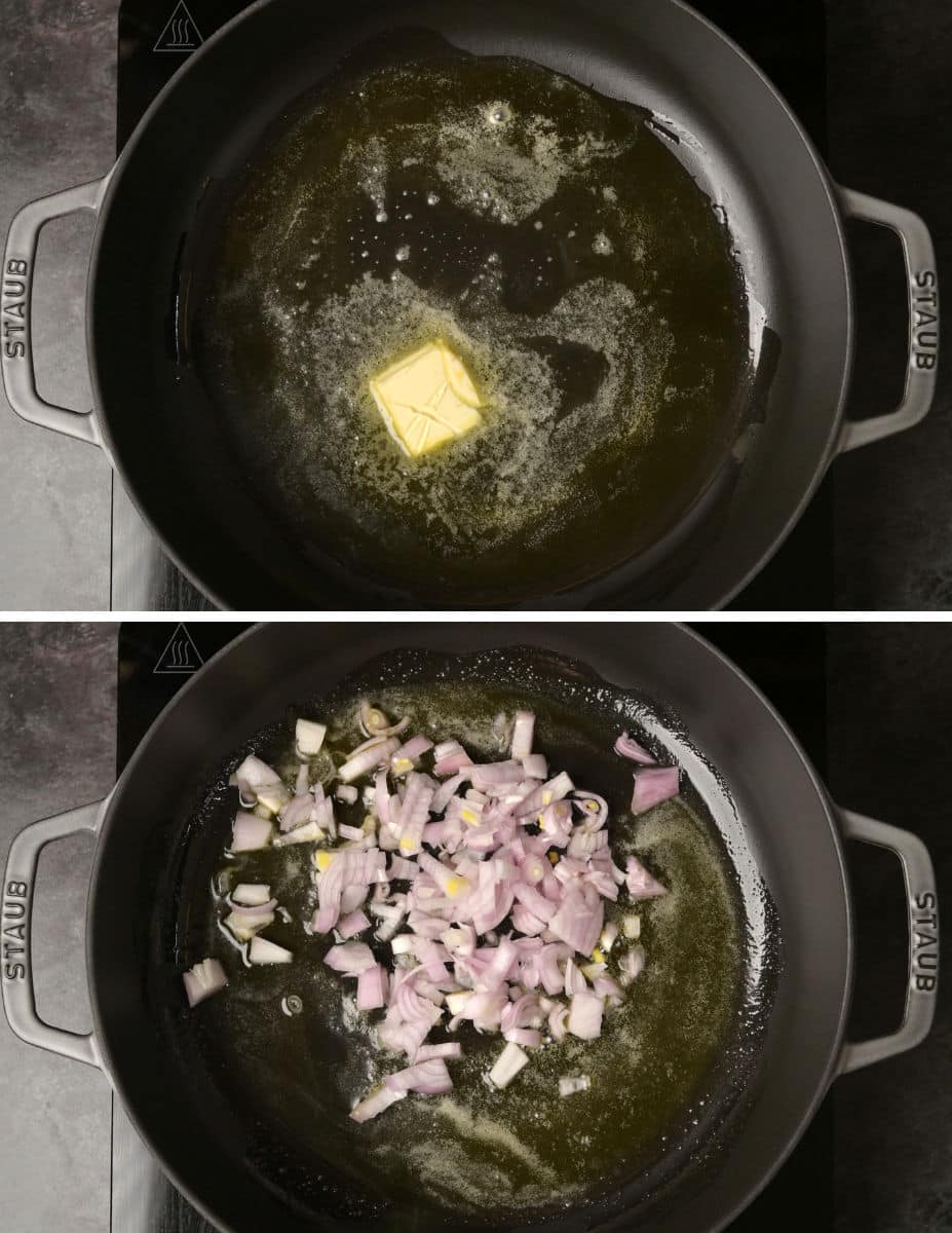creamy garlic mushrooms cooking steps