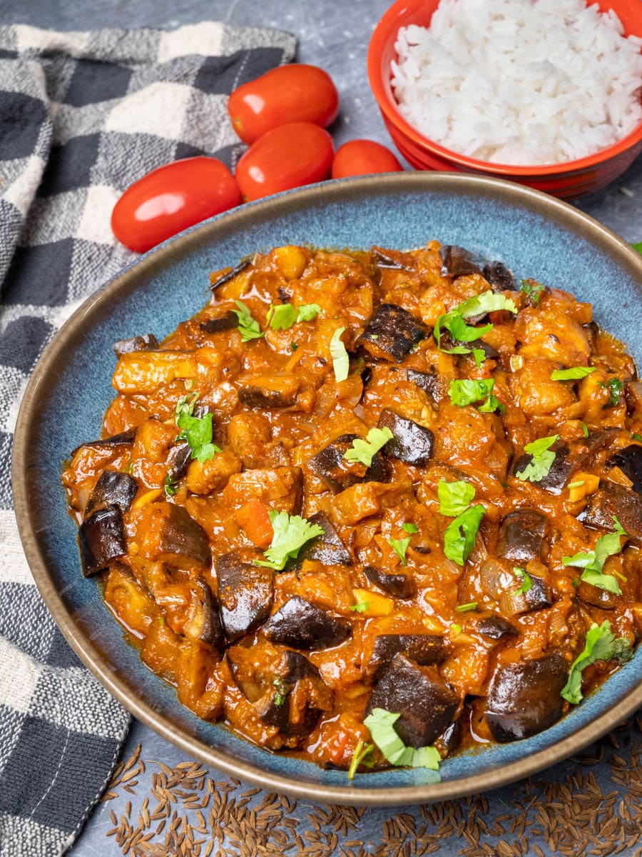 Aubergine bhaji store