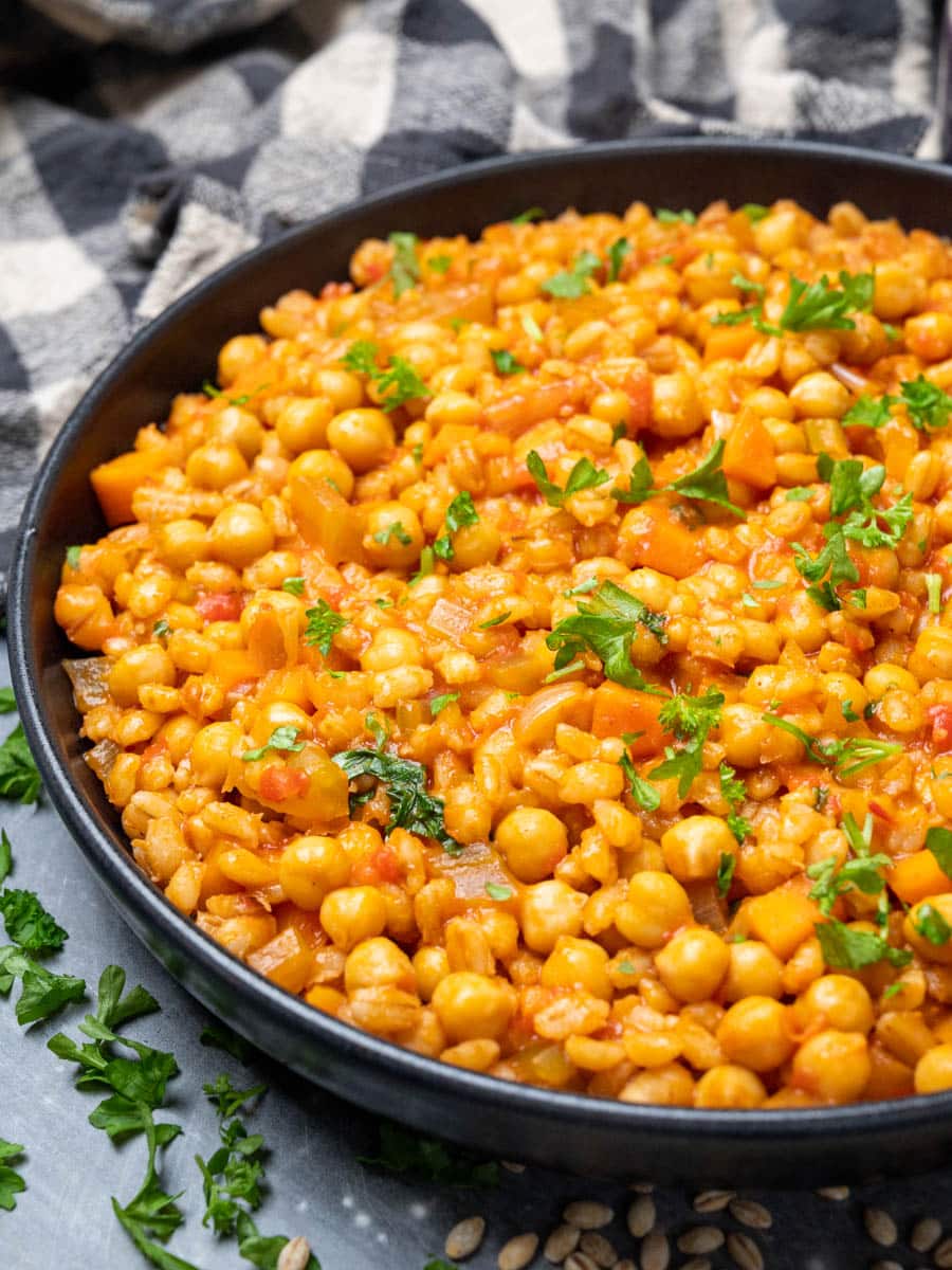 vegan dish with chickpeas