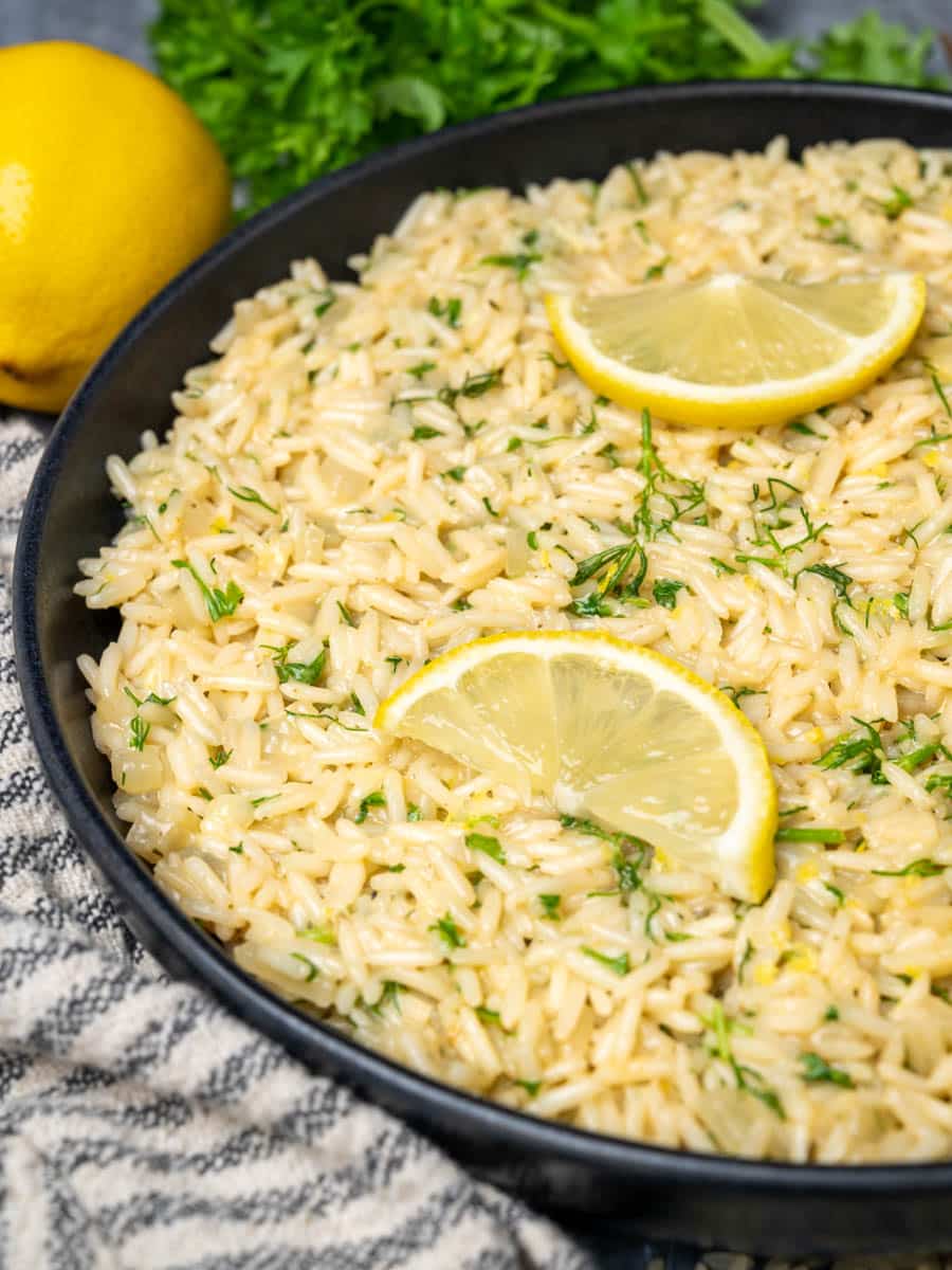 vegan dish with lemons