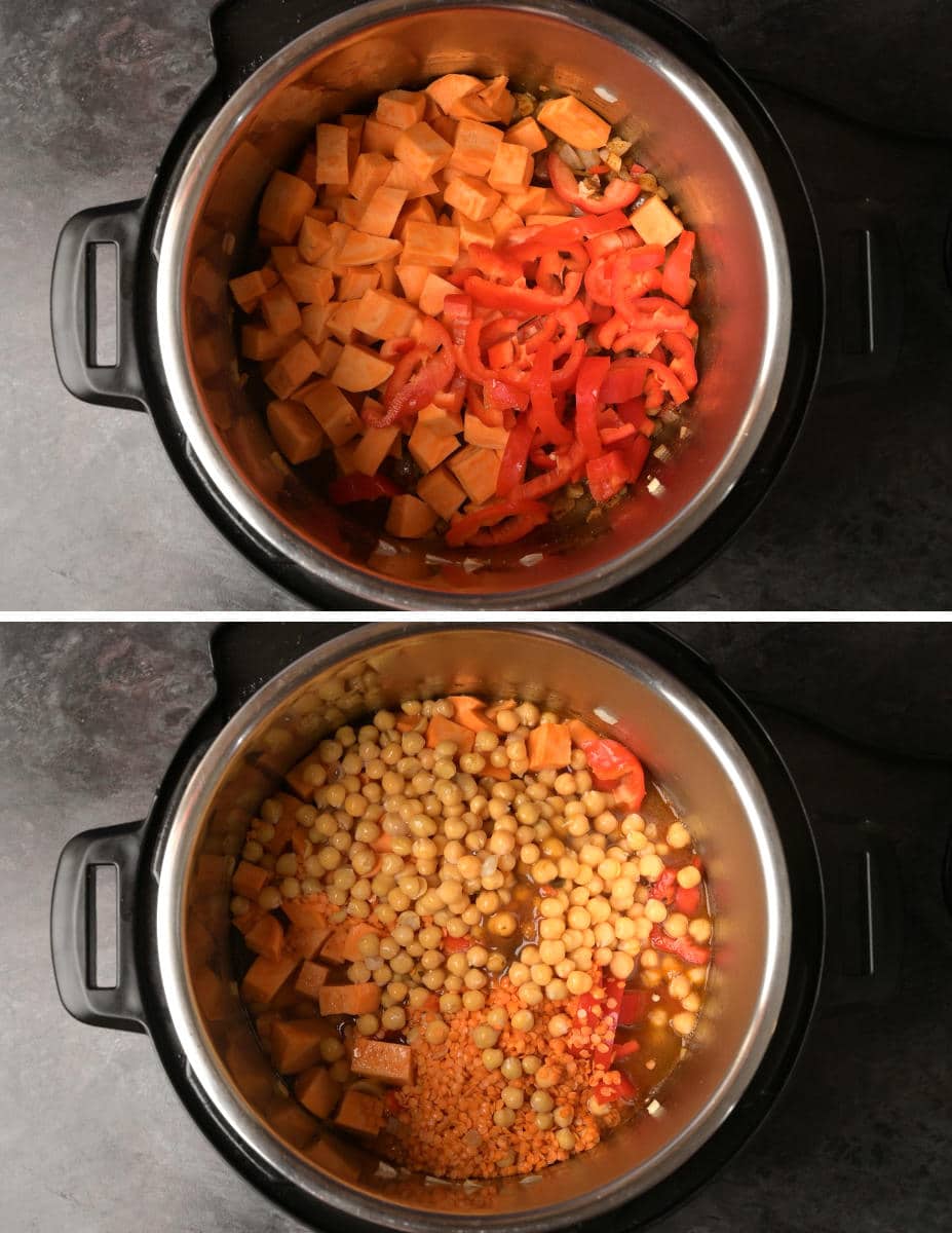 instant pot sweet potato curry making instructions