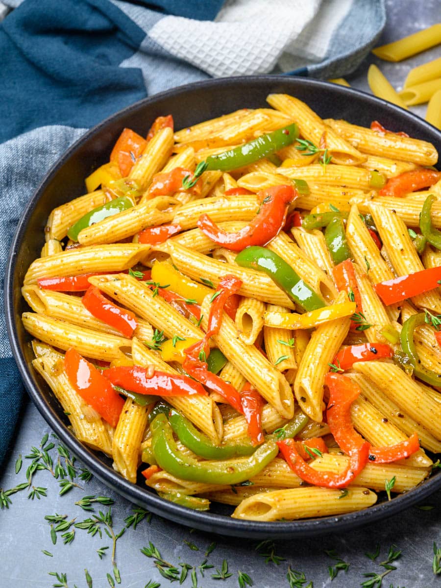 vegan dish with peppers