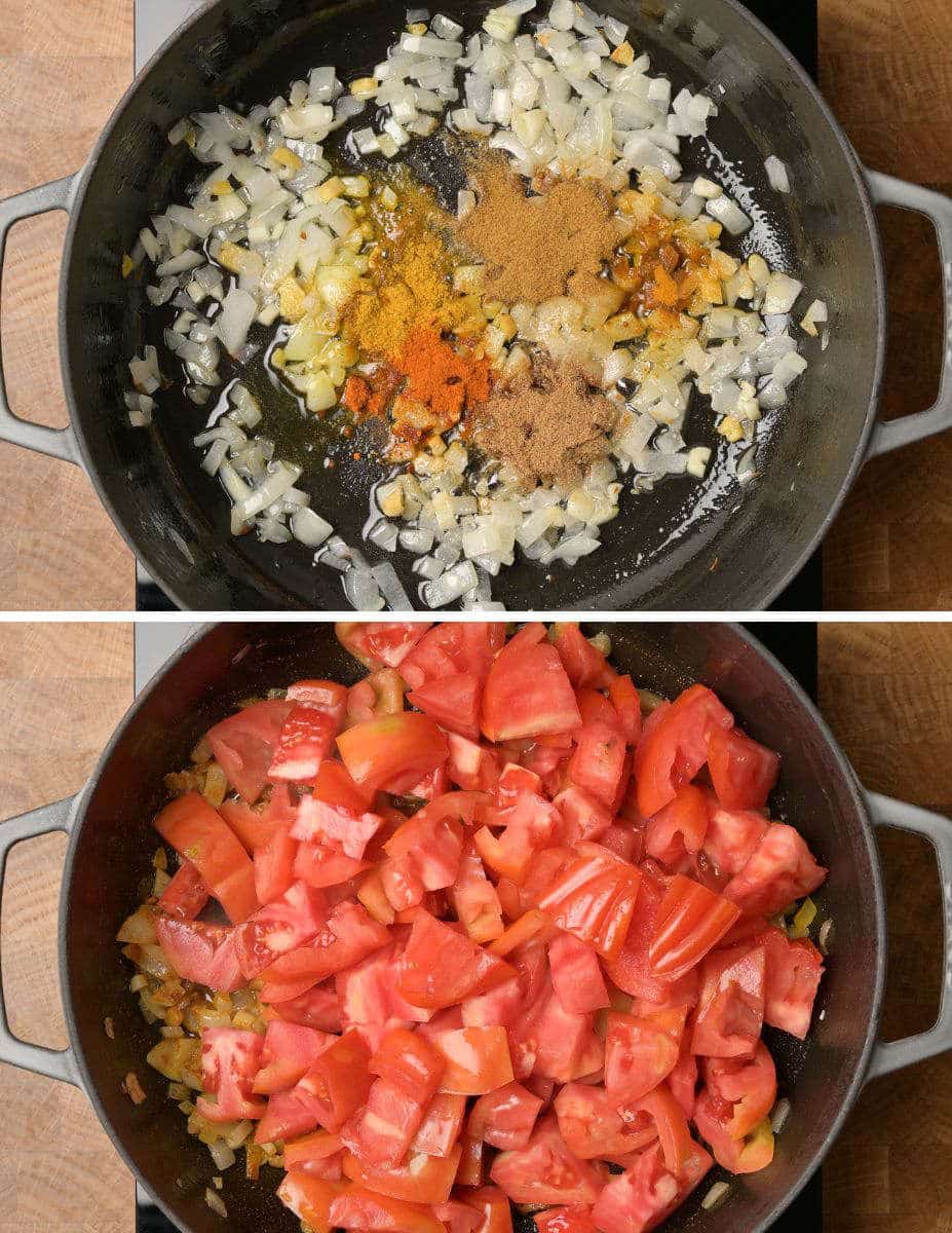 tomato curry cooking steps