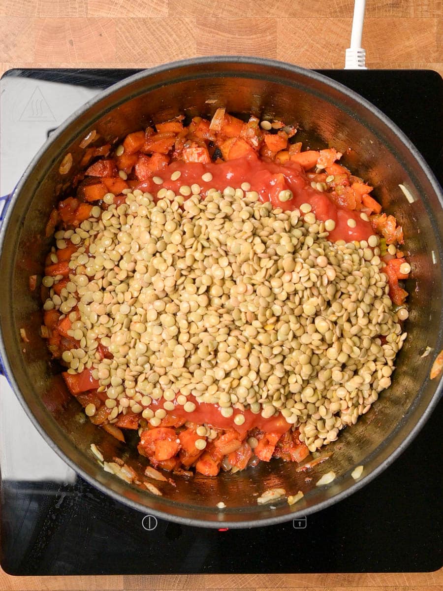high protein lentil soup making instructions
