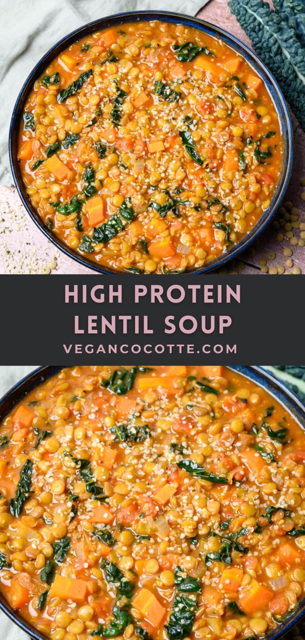 High Protein Lentil Soup - Vegan Cocotte