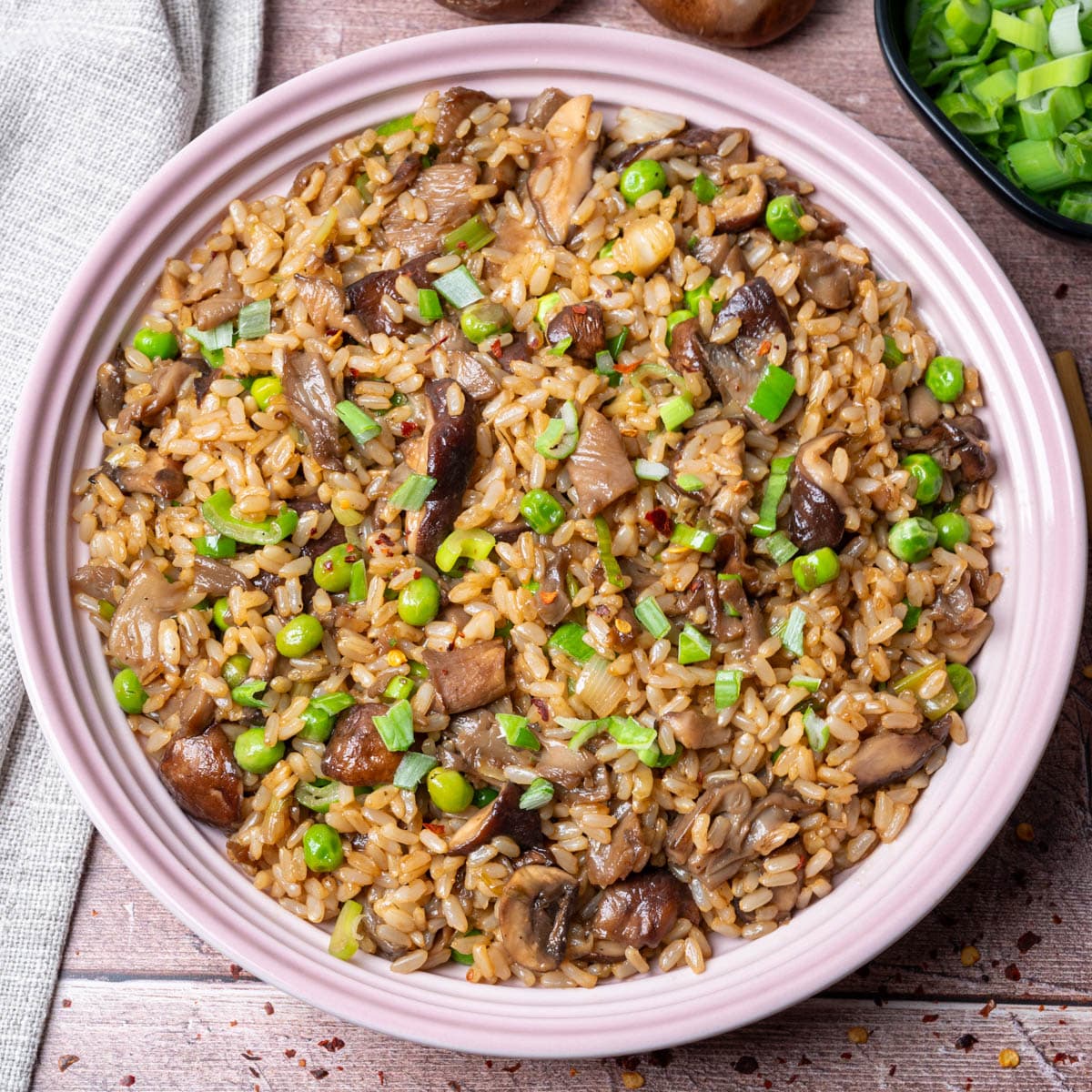 vegan dish with spring onion