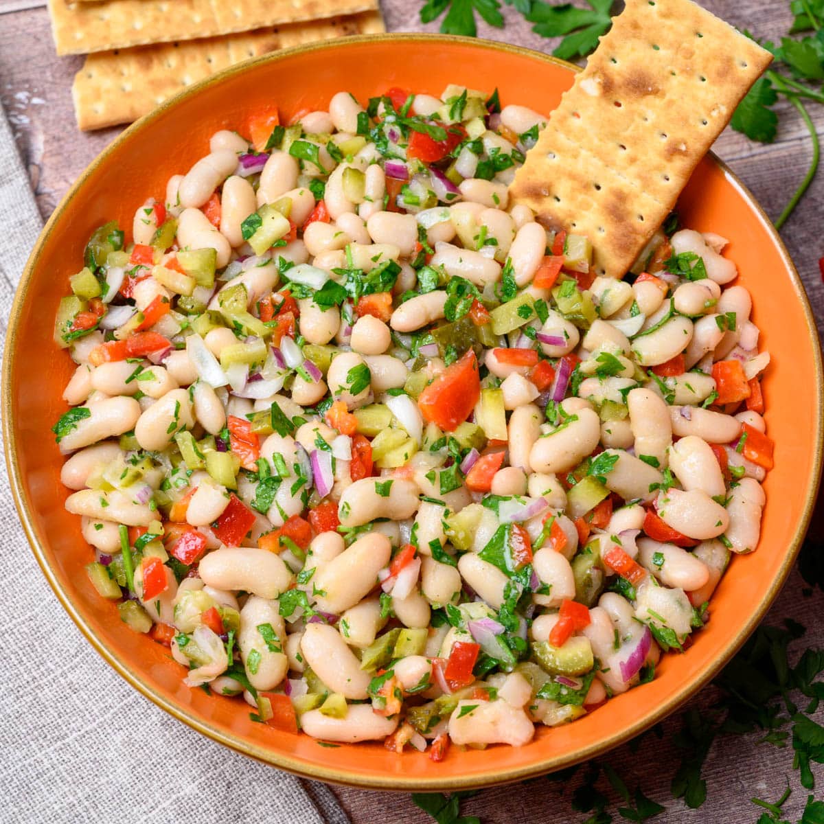 vegan dish with crackers