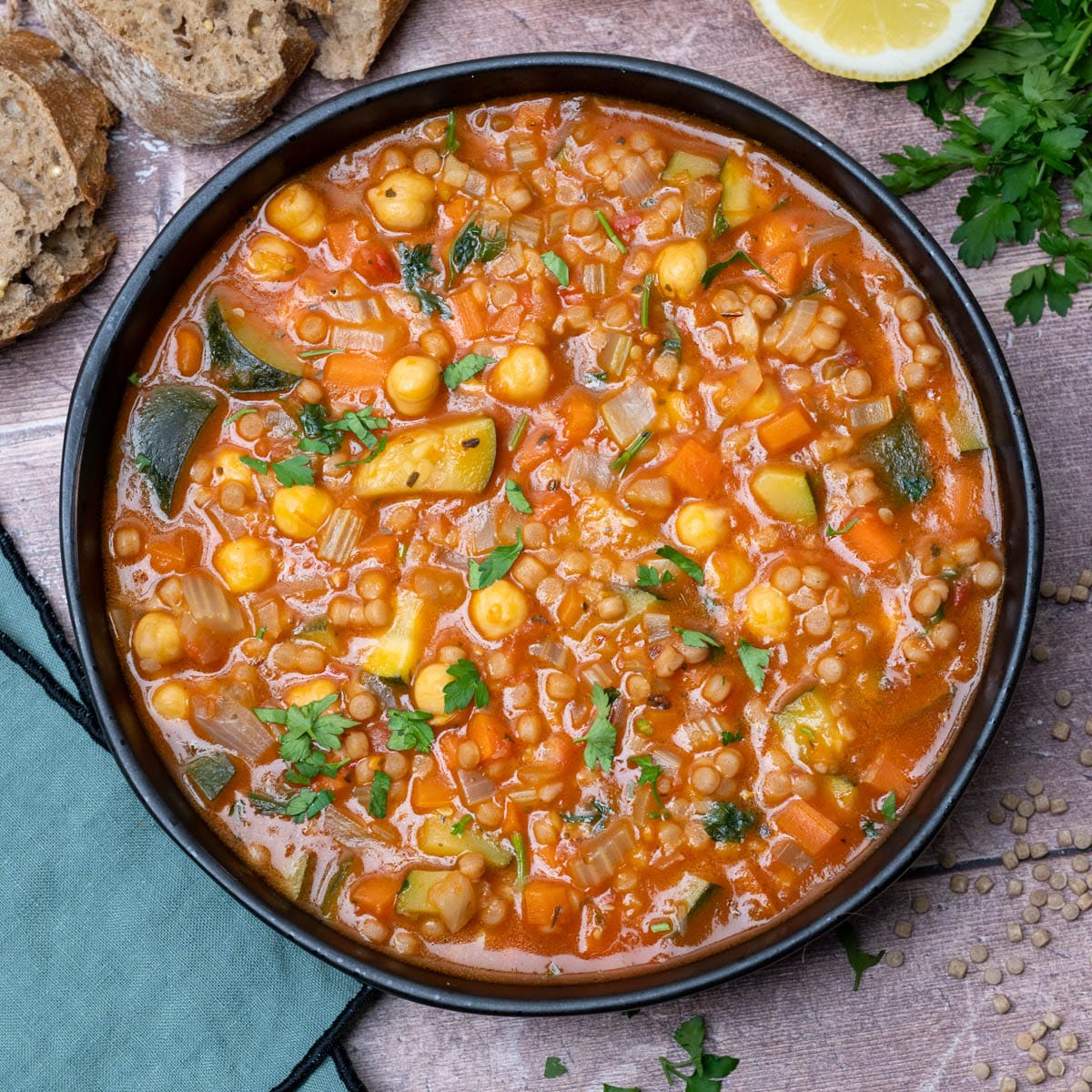 vegan dish with chickpeas
