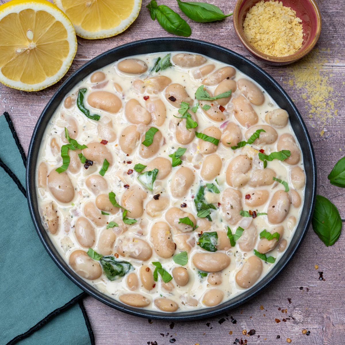 vegan stew with basil