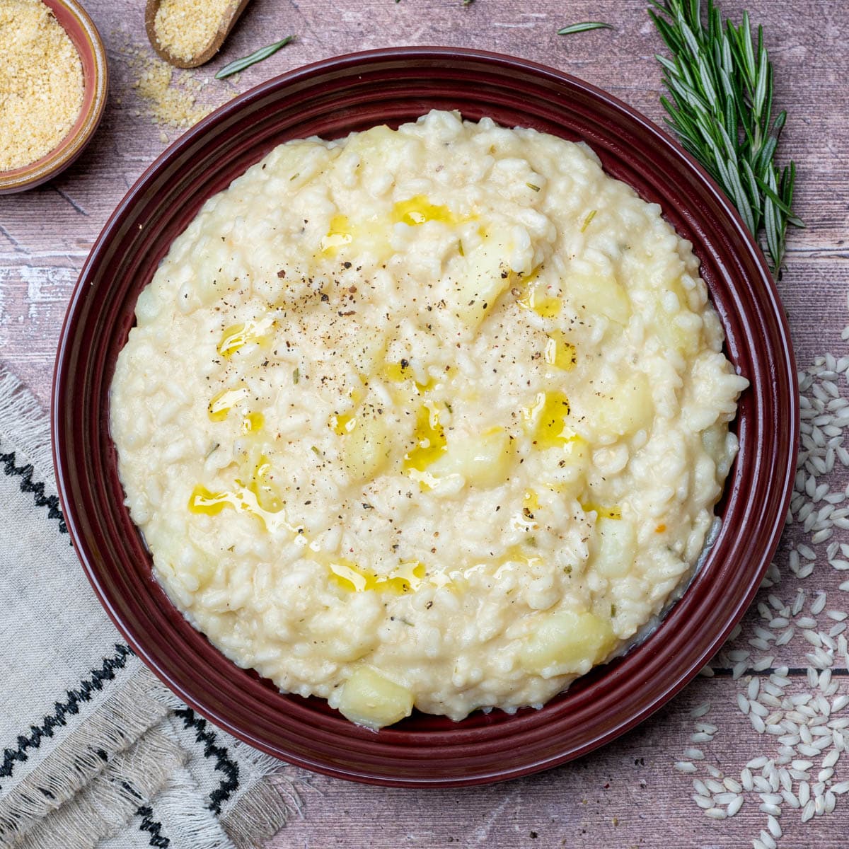 vegan dish with olive oil on top